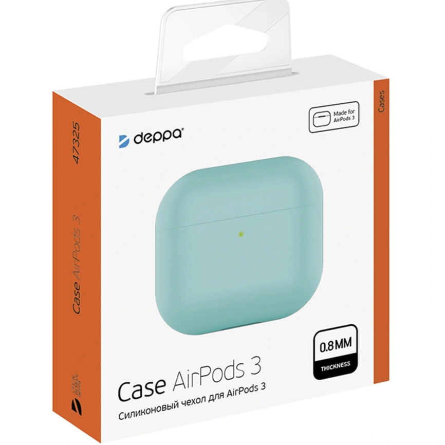 Силиконовый чехол Deppa для AirPods 3 (47325) Mint фото 3