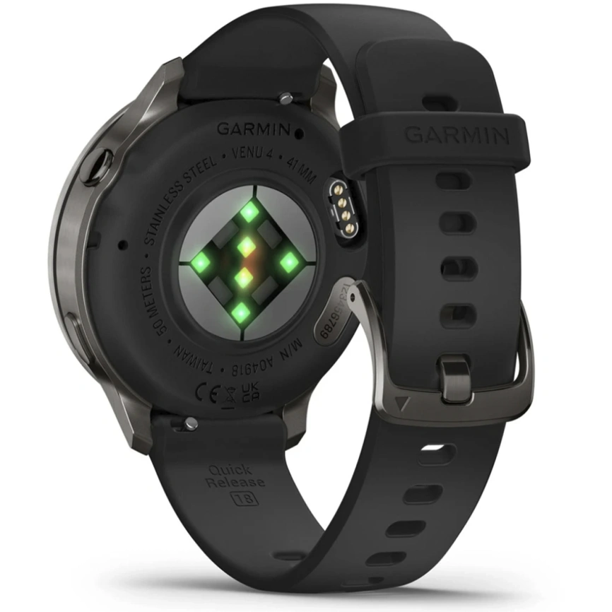 Смарт-часы Garmin Venu 4 41mm Slate Bezel With Black Silicone Band (010-03013-02) фото 3