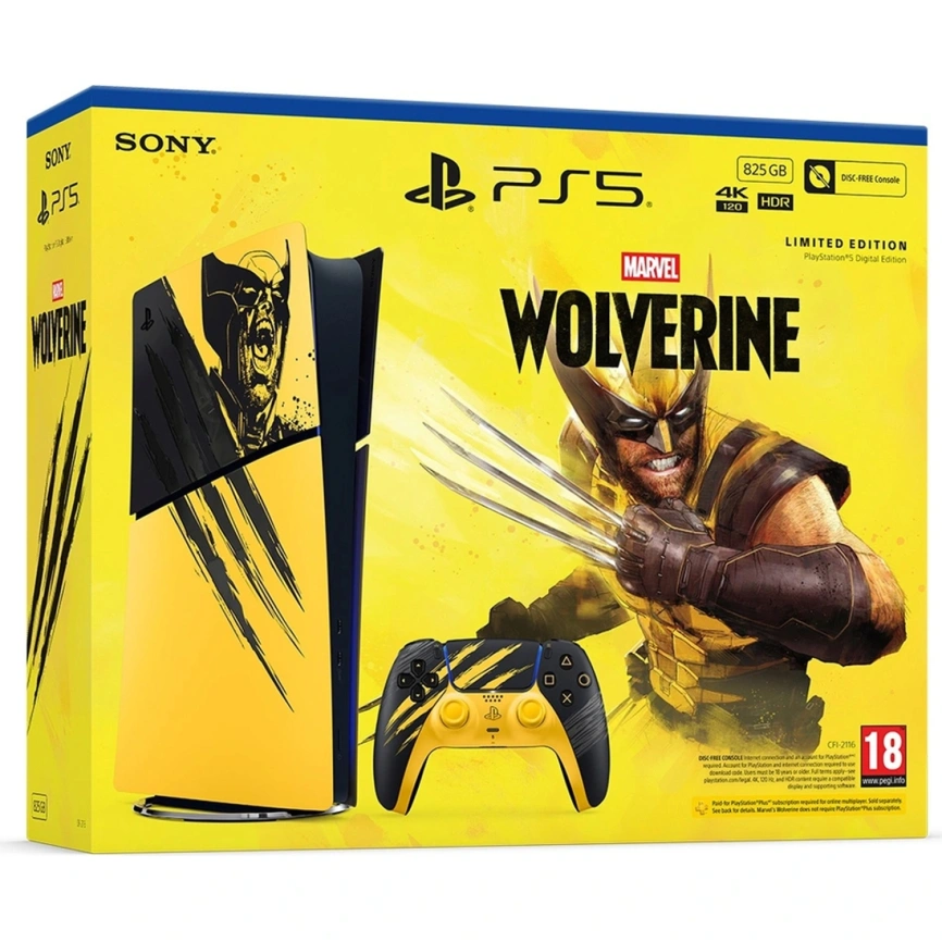 Игровая приставка Sony PlayStation 5 Slim Digital 825GB Marvel's Wolverine Battle Yellow Limited Edition фото 5