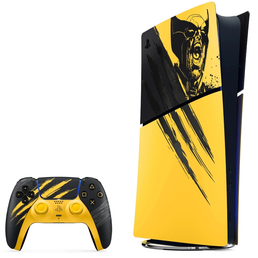 Игровая приставка Sony PlayStation 5 Slim Digital 825GB Marvel's Wolverine Battle Yellow Limited Edition фото 1